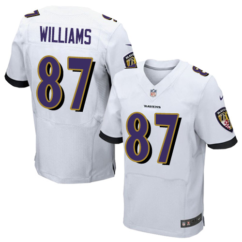 Men's Elite Maxx Williams Nike Jersey White Road - #87 NFL Baltimore Ravens